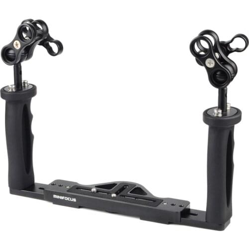 Dual Handle Aluminum alloy Handheld Stabilizer Rig Diving Tray Grip With Ball Clamp Mount Set for Underwater Camera Housings