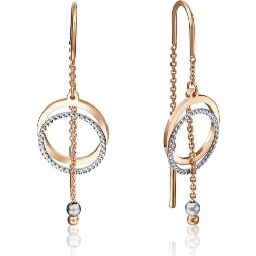 Earrings gold silver 585, Platina