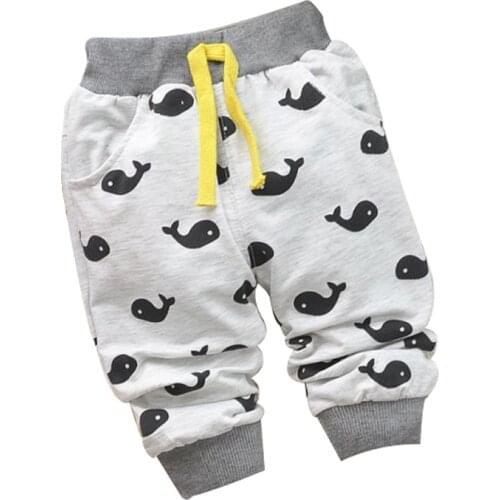 2016 New Spring Little Whale cartoon images cotton fashion baby pants 0-2 year baby boy /girls pants for baby harem pants