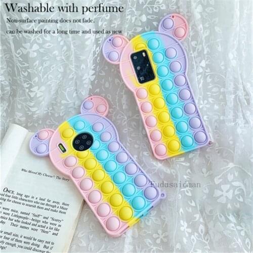 Cute Reliver Stress Pop Toy Soft Silicone Bubble Case for Samsung Note20 S21 S20 Ultra Note 9 10 S20 S10 S9 Plus Kid Game Cover