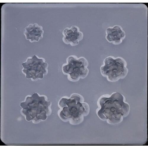 Flower Gemstone Bowtie Bear Resin Mold Epoxy Resin Casting Mold Nail Art Craft X7YC