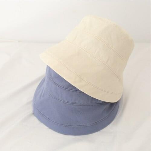 CYGJFC Woman Cotton Summer Bucket Hat Panama Women Sun Protection Cap Causal Headwear Beanies Soft Gorros Sunbonnet Beach Cap