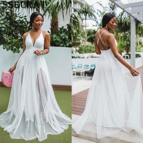 SSEURAT 2021 Women v-neck Open Back High Side Split Maxi Midi Bodycon Dress Night Club Party Long Dresses Vestidos