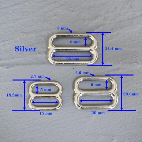1 Pcs 15/20/25mm Silver Metal Adjust Buckle Tri Glide Slide Buckle Middle Bar Adjuster for Leather Craft Bag Strap Webbing