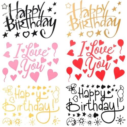 1Pcs Gold Black Red Pink Balloon Sticker For Adult Baby Boy Birthday Party Decor DIY Name Suit Valentines Day Wedding Supplies