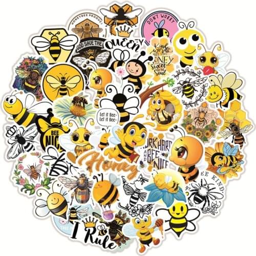 10/50pcs Cartoon Bees Stickers paster characters anime movie funny decals scrapbooking diy phone laptop waterproof decorations