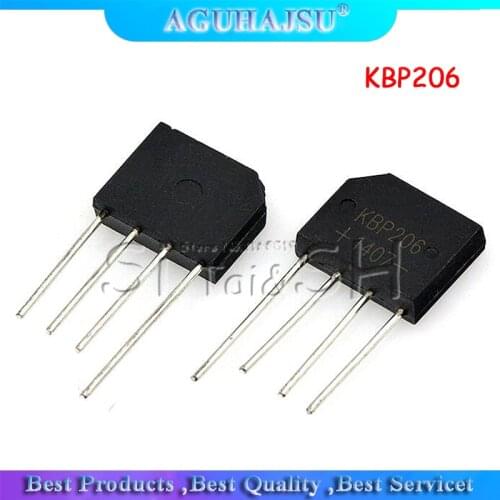 10PCS KBP206 DIP-4 KBP206G DIP DIP4 bridge rectifier 2A 600V new and original IC