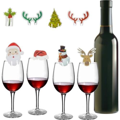 10pcs Hot Sale Christmas Glass Sign Flag Xmas Party Dinner Toothpick Flag Food Decoration Christmas Ornaments New Year Navidad