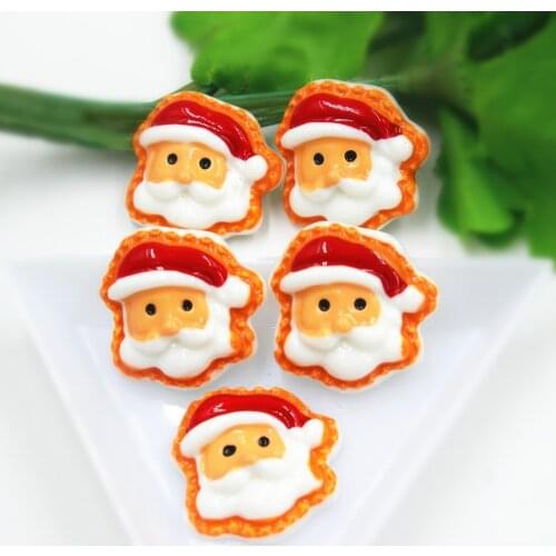 10pcs/lot flat back resin Christmas santa for kids DIY resin cabochons accessories about 25mm