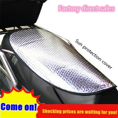 2PCS Waterproof Motorcycle Sunscreen Seat Cover Cap Prevent Bask In Seat Scooter Sun Pad Heat Insulation Cushion Protect Case