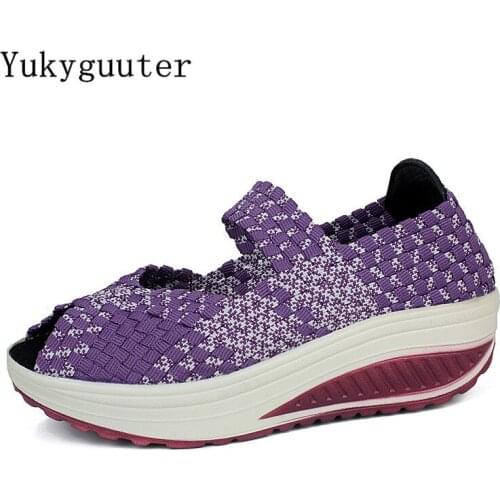 2018 Sport Running Shoes Woman Outdoor Weave Breathable Summer Mesh Shoes Lightweight Athletic Sneaker Women Platform