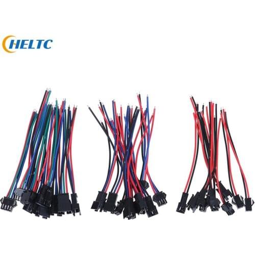 5Pairs(10Pcs) SM 2Pin 3Pin 4Pin Male And Female LED Strip Wire Connector 20cm