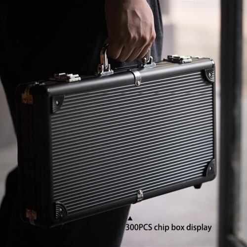 500Pcs Poker Chips Box Portable Poker Chips Case Casino Aluminum High Quality Fish Poker Tokens Suitcase Casino Chips Storager