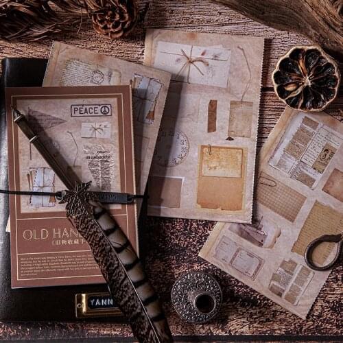 8 Pcs Vintage Scrapbooking Stickers Decorative Antique Washi Paper Sticker For Diy Art Craft Notebook Album Gift Pack