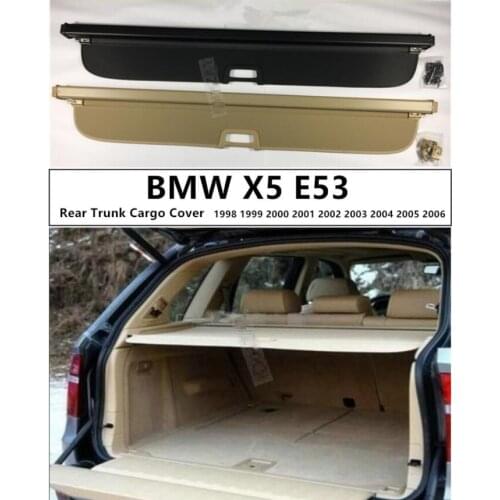 Aluminium alloy + Fabric Rear Trunk Security Shield Cargo Cover For BMW X5 E53 1998 1999 2000 2001 2002 2003 2004 2005 2006