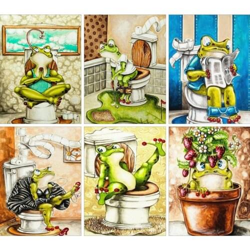 AZQSD Diamond Painting Full Square Frog Embroidery Sale Animal Home Decor Gift 5d Diy Needlework Picture Of Rhinestones Handmade