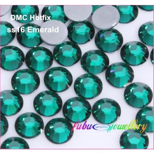 Free Shipping! 1440pcs/Lot, ss16 (3.8-4.0mm) High Quality DMC Emerald Iron On Rhinestones / Hot fix Rhinestones