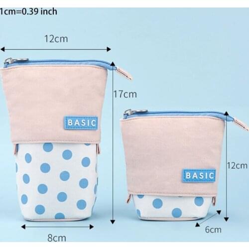 Net Celebrity Decompression Pencil Case Simple Pencil Case Cute Stationery Bag Ins Middle And High School Polka Dots Dropship