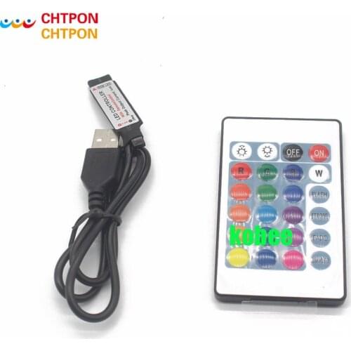 DC 5V 24Key USB LED RGB Controller IR Remote Control LED Light Dimmer For SMD 5050 2835 5V RGB LED Strip Light