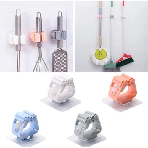 Mop Broom Holder Wall Mounted Mop Organizer Rack Broom Hanger Hook Strong Hooks Bathroom Accessories Housewares Kitchen