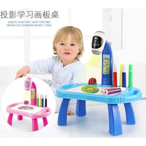 Childrens drawing board toy Strange new mini childrens desk Smart projection drawing board projector birthday gift toy