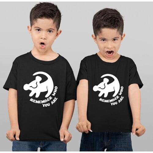 REMEMBER WHO YOU ARE T Shirt Children Fashion Tops Shirts The Lion King Simba Kids Girl Boy T-Shirts Leisure Top Tee Casual