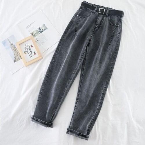 Denim Trousers Korean Denim Pants Stretch Elastic Autumn High Waist Women Jeans Plus Size Spring Vintage Streetwear 2021 Pencil