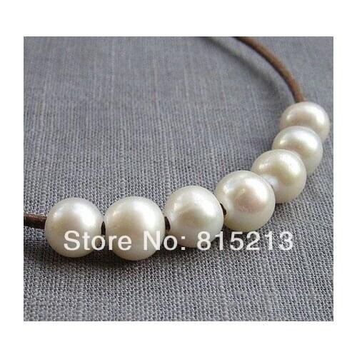 Wb 00144 Potato Pearl Freshwater Pearl Large Hole Pearl White 8.5-9.5mm 10Pcs 2mm Hole