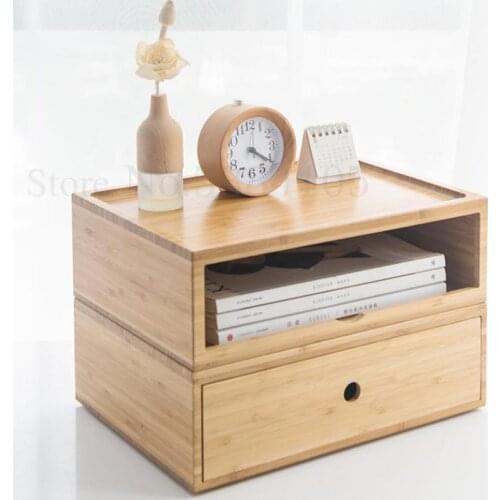 Drawer Desktop Receiving Box Simple Bamboo Document Box Multi-layer A4 Office Document Receiving