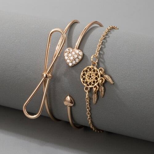 HI MAN 3Pcs/Set Hip-Hop Rock Mix Simple Pearl Snake Bone Bracelet Women Exquisite Creative Birthday Gift Jewelry