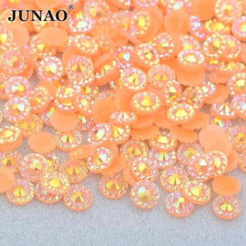 JUNAO 4 5 6mm Hyacinth Color Resin Flower Rhinestones Nail Art Decoration Gems Flatback Crystal Strass Glitter Stone Manicure