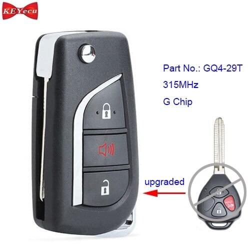 KEYECU for Toyota Corolla Venza Matrix 2010 2011 2012 2013 Upgraded Remote Key Fob 315MHz G Chip GQ4-29T
