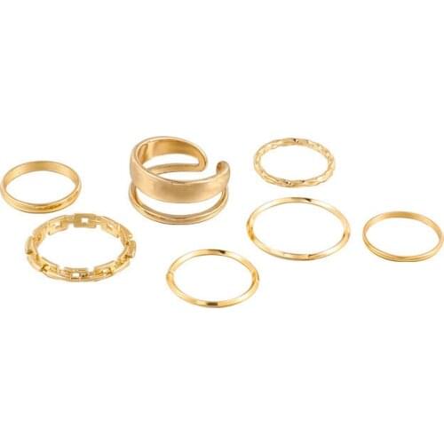 Fashion Jewelry Rings Set Hot Selling Metal Alloy Hollow Round Opening Women Finger Ring For Girl Lady Party Wedding Gift N ew