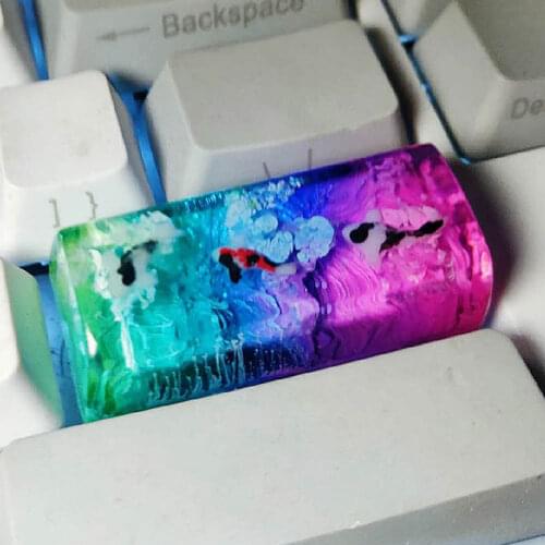 New Resin Koi Keycaps for Cherry Mx Switch Mechanical Gaming Keyboard Keycaps 1u 1.25u 2u 2.25u 6.25u Replace Hand Made Keycaps
