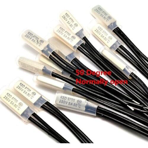 KSD9700 5A250V 50 degree C N.O. normally open temperature switch thermostat Thermal Protector