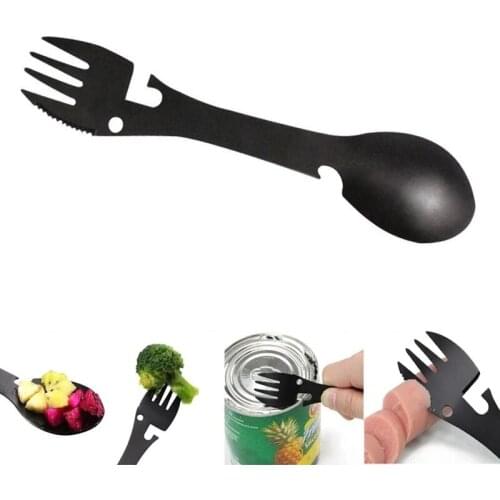 Stainless Steel Multit Use Cutlery Flatware Utensil Fork Can Bottle Opener Spork Picnic Multi Tool Spoon Tableware Kitchen Tool