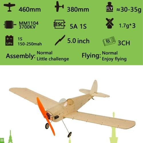 460mm Wingspan Balsa Wood DIY Remote Control Aircraft PNP Version Dancing Wings Hobby K0904 Micro Space Walker Airplane Model