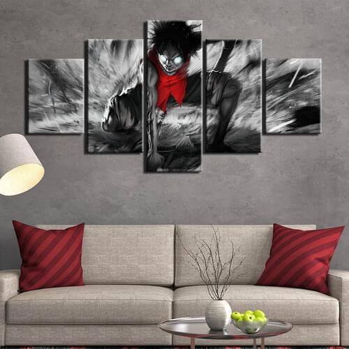 Modular printed 5 pieces anime canvas painting home decor wall art picture for living room posters and prints Artwork