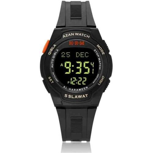 Muslim Azan Watch for Prayer with Qibla and Adhan Time AL-Harameen HRM Islamic Mosque Wristwatch Waterproof