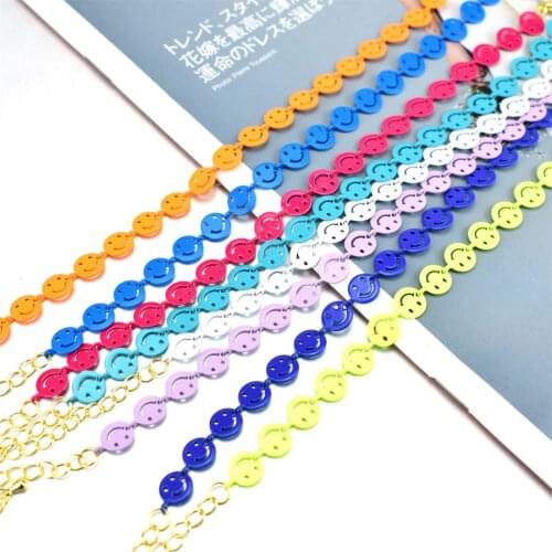 New color enamel electroplating smiley face chain enamel happy necklace necklace bracelet ladies and mens jewelry accessories