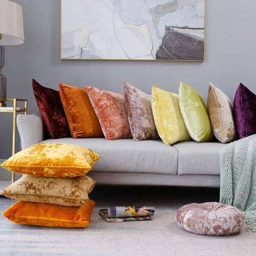 Solid Colour Velvet Cushion Pillows Sofa Cushion Covers Nordic Pillow Case 50*50cm Home Decoration