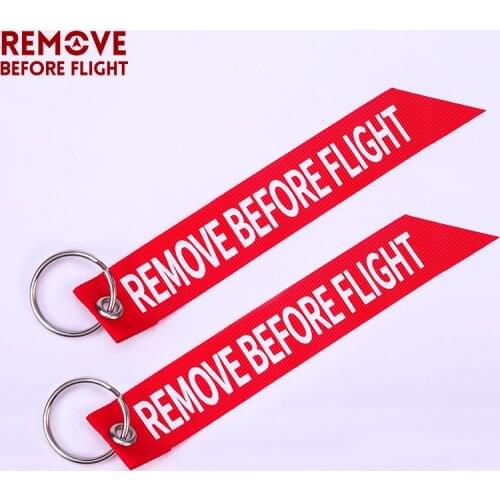Wholesale Streamer Remove Before Flight Key Chain Chaveiro Red Print Keychain Ring for Aviation Key Ring Soft Key Chain 20 PCS