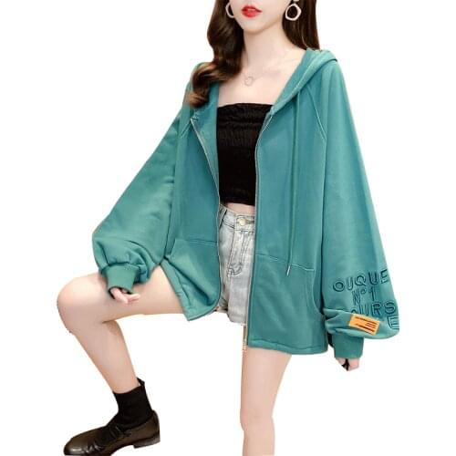 #1150 Autumn Harajuku Sweatshirt Women Plus Size Casual Loose Cotton Sweatshits Ladies Korean Style Tops Female Green Red Black
