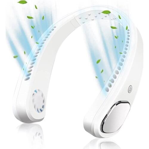 Portable Neck Fan Hands Free Personal Fan Bladeless Hanging Neck Fan USB Rechargeable Battery Operated Cooling Fan