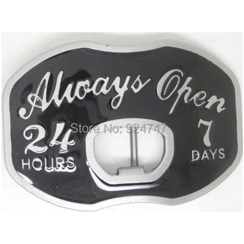 Always Open 24Hours 7Days Bottom Opener Belt Buckle