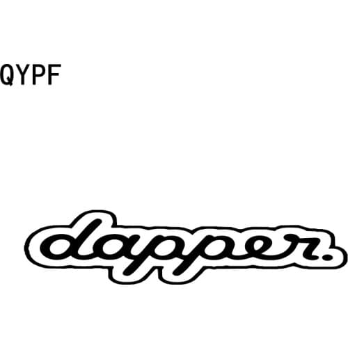 QYPF 17.5cm*4cm RACING DAPPER Funny Car Window Sticker Vinyl Decal Black Silver Graphical C15-1539