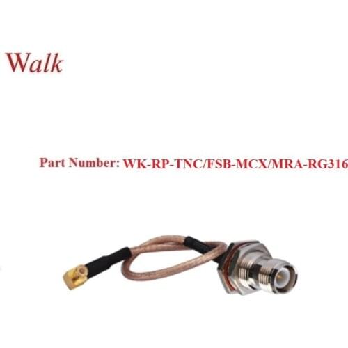 RF cable assembly: RP-TNC female straight bulkhead to MCX male straight with RG316 cable