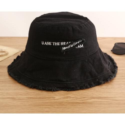 Korean Style Letter Bucket Hat Women Bob Men Cotton Panama Fall Winter Hat Ladies Outdoor Sun Fishing Hat Hip Hop Caps Gorras