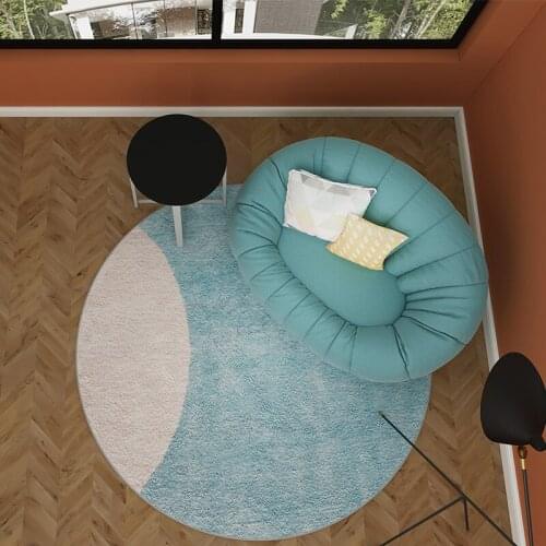 Modern Simple Lamb Velvet Carpet Nordic Living Room Non-slip Coffee Table Mat Bedroom Gray Round Bedside Rug Home Decor Carpet