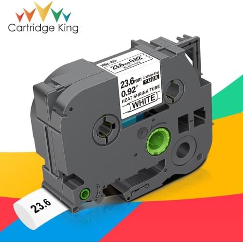 23.6m Heat Shrink Tubes for Brother HSe-251 HSe 251 HSe251 Black on White 1.5m Length Compatible for Brother P-touch Label Maker